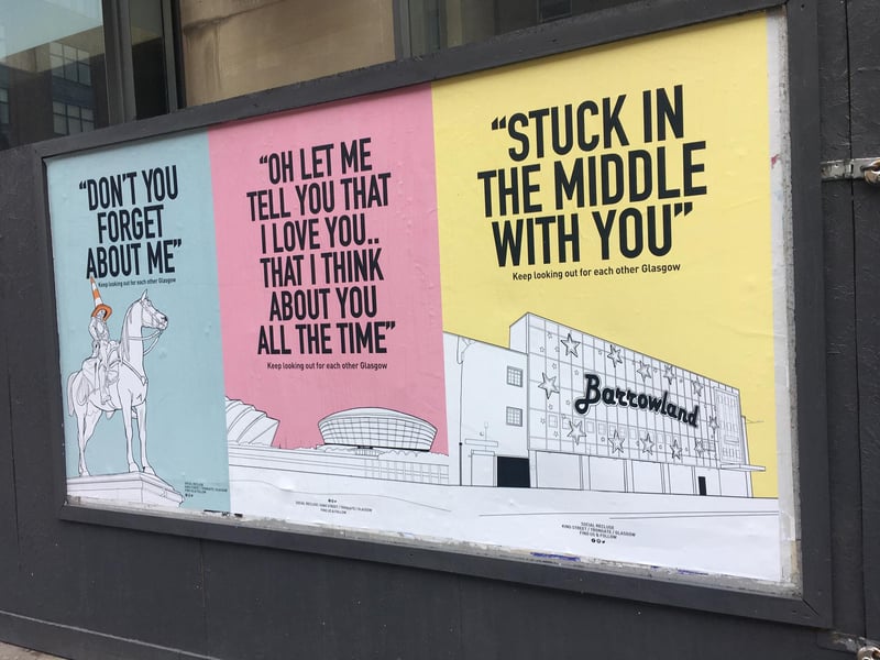 These posters used lines from some of Scotland's best-known songs to deliver their message.