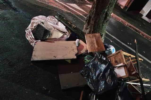 Broken furniture and bin bags full of rubbish are among the litter that has been left on Popple Street over the last two months.