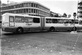 A famous bendy bus in Sheffield