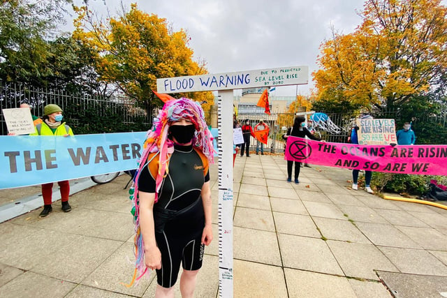 Climate change activists from Extinction Rebellion (XR) staged an eye-catching protest outside the Scottish Government’s Victoria Quay offices in Leith this afternoon.