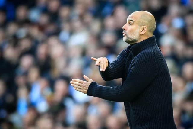 Manchester City's manager Pep Guardiola: LINDSEY PARNABY/AFP via Getty Images