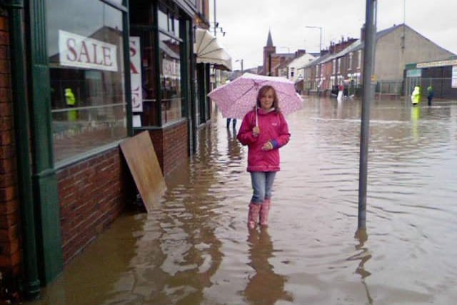 Chatsworth Road rug shop, CHesterfield floods 2007
