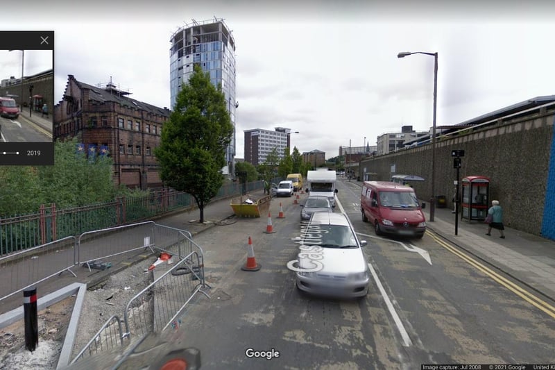 This July 2008 image from Google Maps shows a nondescript part of the city centre