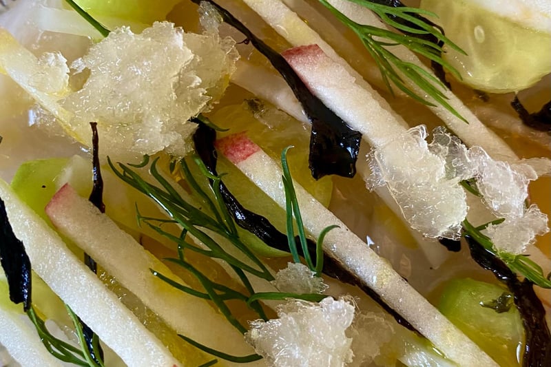 The Gannet recently announced plans to open a second Edinburgh restaurant in the summer. Their chef and owner, Peter McKenna, has shared this creation - maple and kelp cured diver scallop, pickled black trumpet, apple, dill, cucumber and Bowmore 15-year-old ice - to be served in their Glasgow restaurant when it reopens on May 19. 
1155 Argyle Street, www.thegannetgla.com