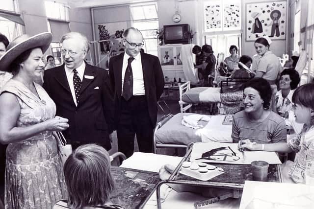 Princess Margaret visits Sheffield Children's Hospital in July 1976.