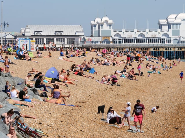 People flocked to Southsea seafront on Thursday, May 21 - the hottest day of the year. Picture: Sarah Standing (210520-2502)