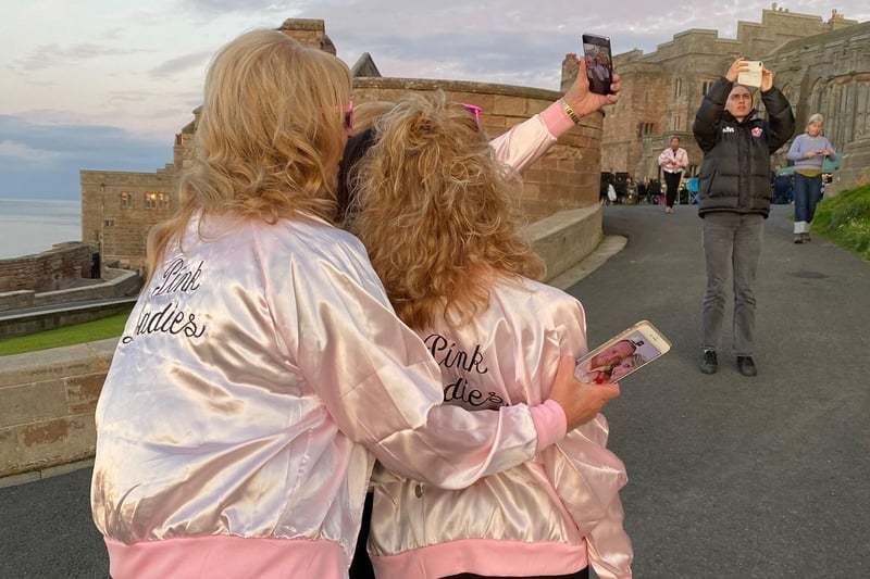 Grease fans turn up to the screening of Grease at Bamburgh Castle dressed as Pink Ladies on Saturday, August 14, 2021.
