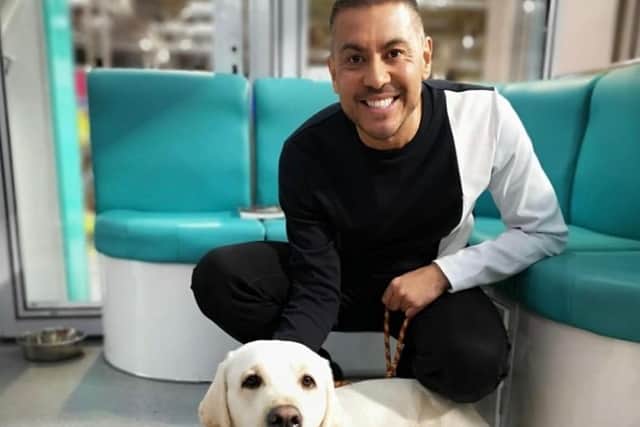 TV Vet Paul Manktelow with his dog.