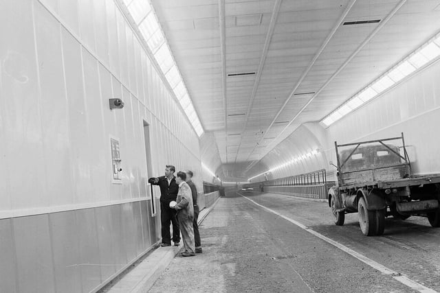 Clyde Tunnel interior. The tunnel opened in 1963.