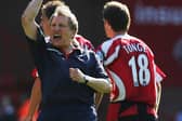 Neil Warnock of Sheffield United celebrates a Premier League win against Watford at Bramall Lane in 2007 (photo by Laurence Griffiths/Getty Images).