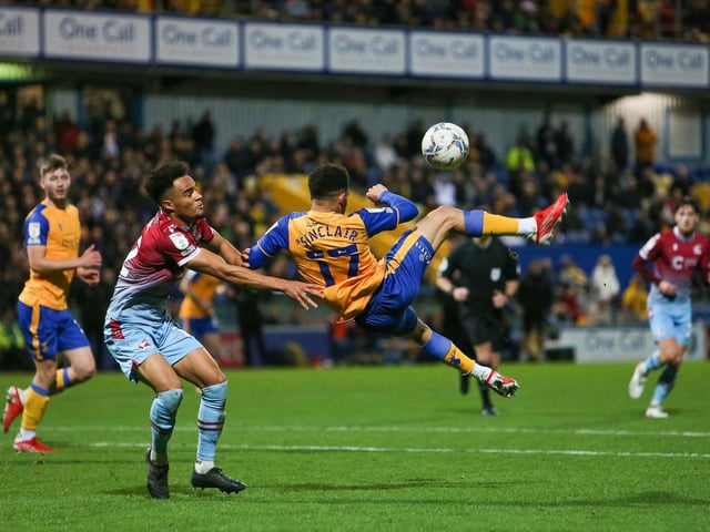 Tyrese Sinclair attempts an ambitious overhead kick.