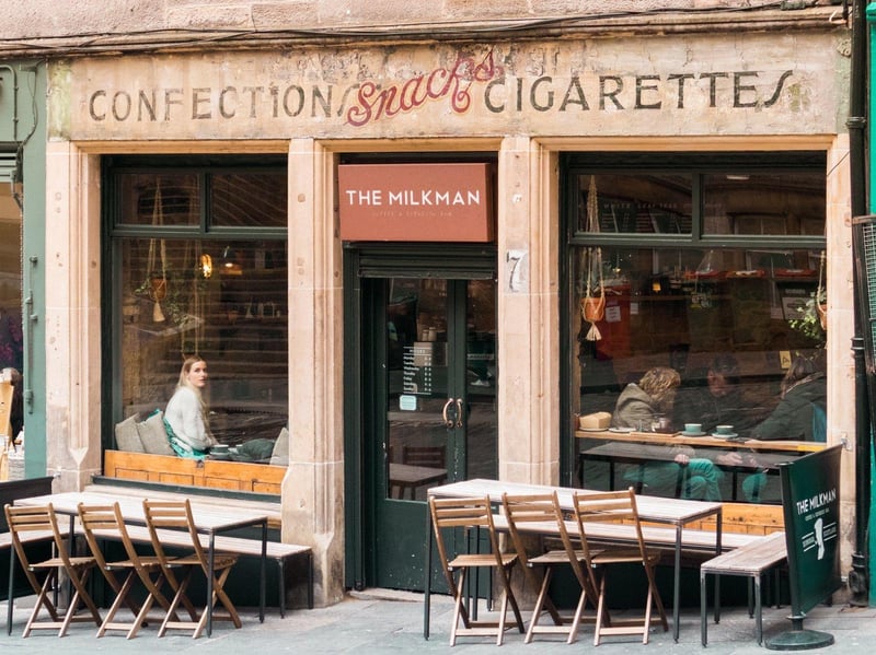 The Milkman, an Edinburgh cafe set in a refurbished confectionery shop, is a favourite hot chocolate spot in Edinburgh.