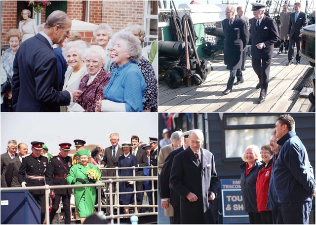 Take a look at our collection of reminders from the Duke of Edinburgh's visits to the area.