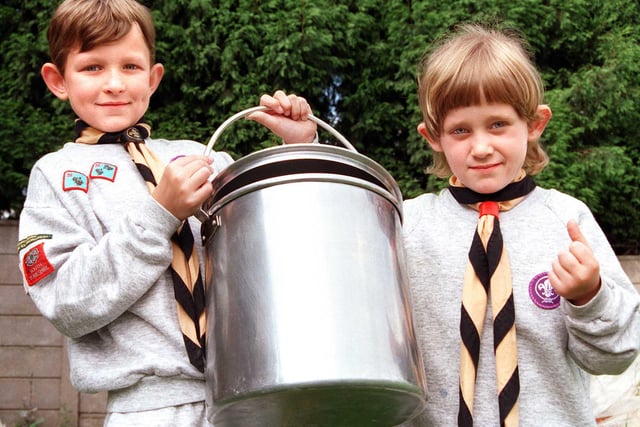 Thanks to the fund-raising efforts of scouts, venture scouts, cubs and beavers the 32nd (Armthorpe) Doncaster Scout Group has been able to buy some new outdoor cooking equipment. Our picture shows beavers  Andrew Hodby, aged eight, and Joanne Pratt, aged six, in 1998