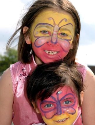 Yasmin Mgloin had her face painted like a butterfly on a Summers day in 2005.