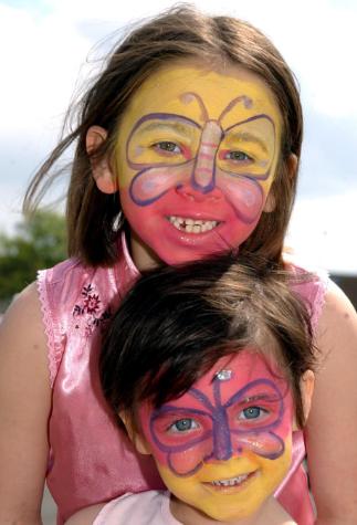 Yasmin Mgloin had her face painted like a butterfly on a Summers day in 2005.