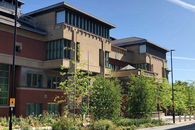 Sheffield Crown Court, pictured, has heard how two offenders have been given community orders after they were caught trying to break into a stolen safe.