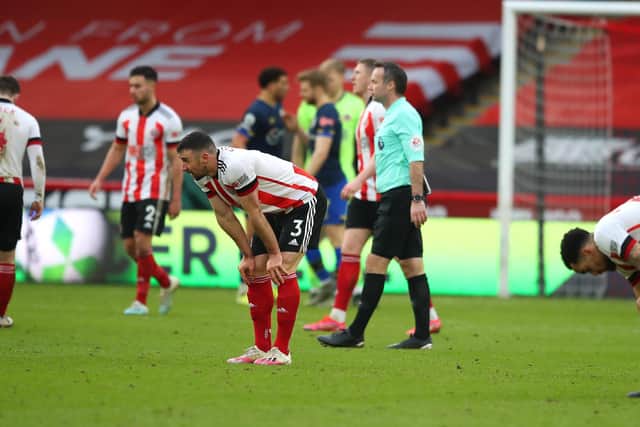 Enda Stevens reacts after United's defeat to Southampton: Simon Bellis/Sportimage