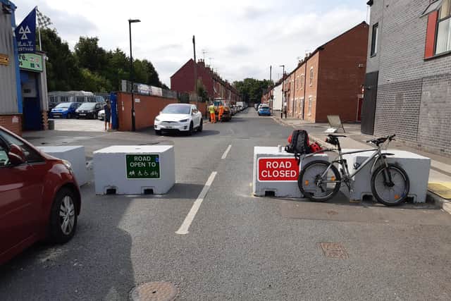 Concrete blocks were installed on Rydal Road to close an illegal rat run.