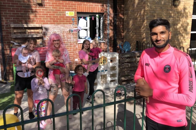 Think Pink week saw pupils across Havant don pink for Hannah's Holiday Home, mayoral charity of Cllr Prad Bains. Pictured: Squirrels Nursery