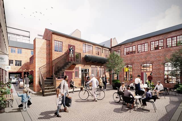 An image of how Leah's Yard on Cambridge Street, Sheffield, will look after its renovation as part of Sheffield City Council's Heart of the City II scheme.