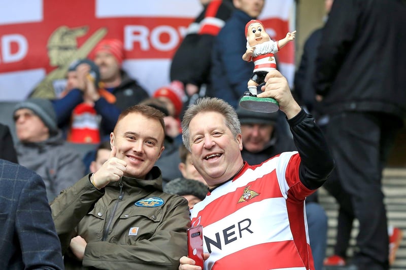 Doncaster Rovers supporters during the clash with MK Dons