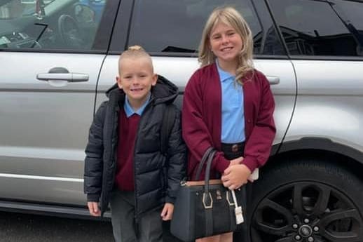 Parents from across the Portsmouth area shared photos as their children returned to school after the summer holiday on Thursday, September 2, 2021. Pictured is Vinnie, aged eight, and Louella, aged 10. 