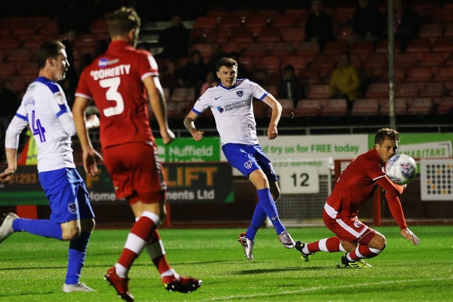Dion Donohue netted his first Pompey goal to secure a 1-0 win at Crawley in an uneventful Trophy contest at Broadfield. The result was enough to see the Blues book their place in the knockout stages with a group game to spare.