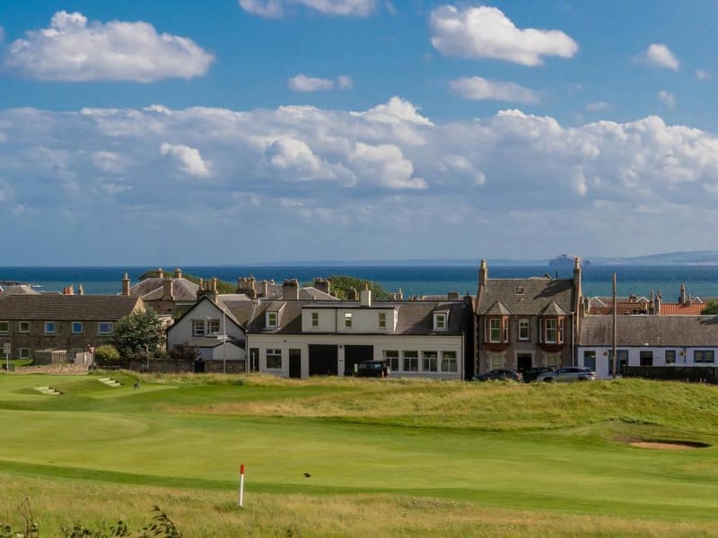 View across golf course and onto Firth of Forth.