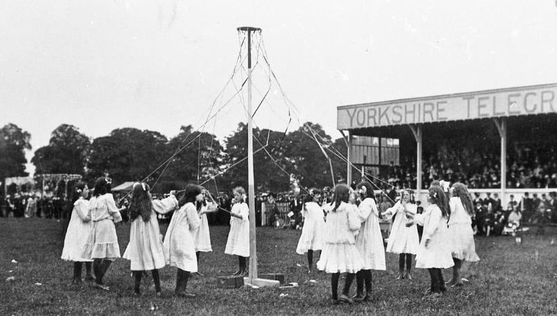 Maypole Dancing at the Doncaster Royal Infirmary in 1909.