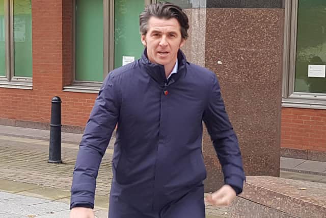 Joey Barton leaving Sheffield Crown Court after an earlier hearing over his case