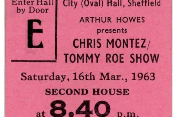 Rock and roll memorabilia: A ticket for a Sheffield City Hall show featuring stars of the day