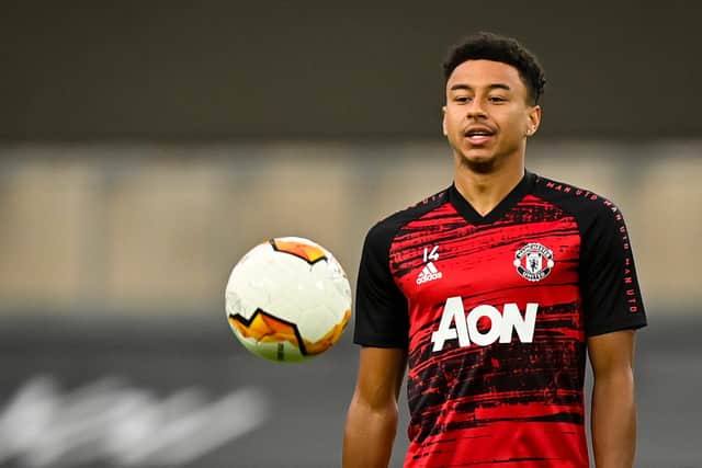 Manchester United's English midfielder Jesse Lingard warms up prior to the UEFA Europa League semi-final football match against Seville last season: MARTIN MEISSNER/POOL/AFP via Getty Images)
