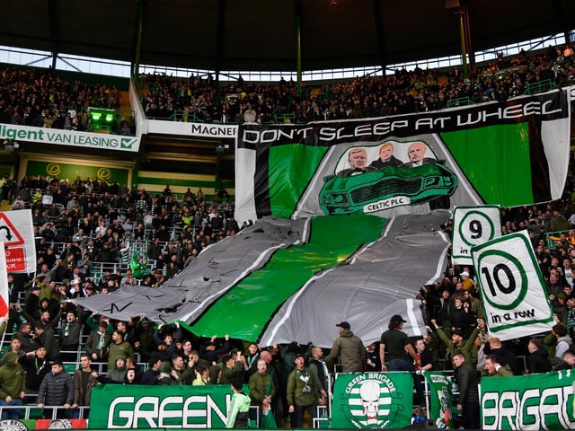 Plenty of driving references as fans warned the board not to fall asleep at the wheel during a Europa League match between Celtic and AIK in August 2019