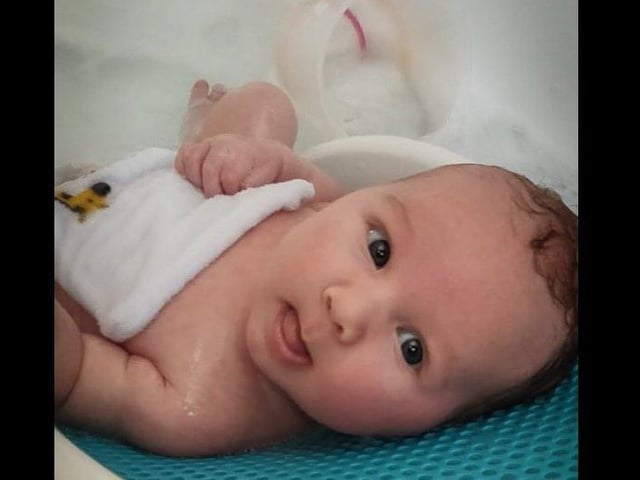 Peyton Hayward was born on April 13.
