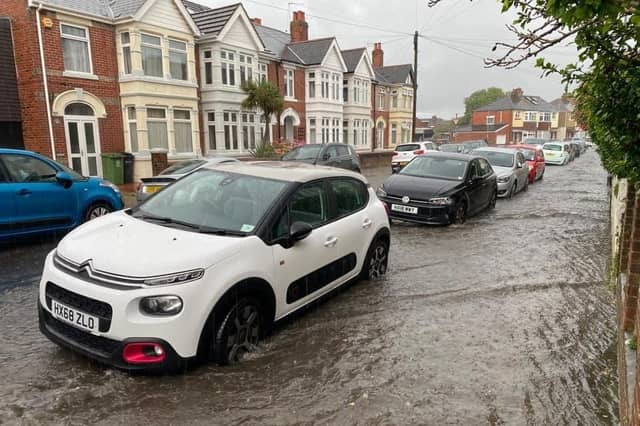Residents of Salisbury Road in Cosham are calling for urgent action after flooding has hit their street. Picture: Lucy Heard