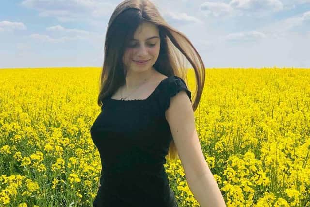 Arina Sydelnikova, 19, said  she had just returned from a winter holiday to visit her family four weeks ago in Kyiv, two weeks before Russia's full-scale attacks began.
