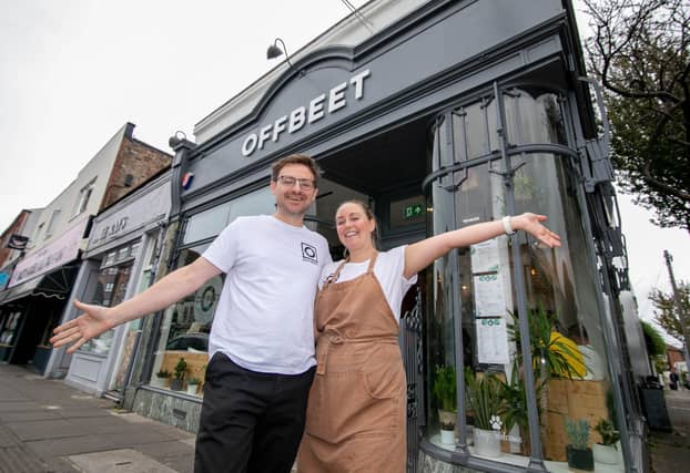 Offbeet is an innovative plant based cafe in the heart of Albert Road that dishes up hearty food and drink.
Joint owners, Peter Axworthy and Vicky Allen, at Offbeet Vegan Cafe in Albert Road, Southsea.
Picture: Habibur Rahman