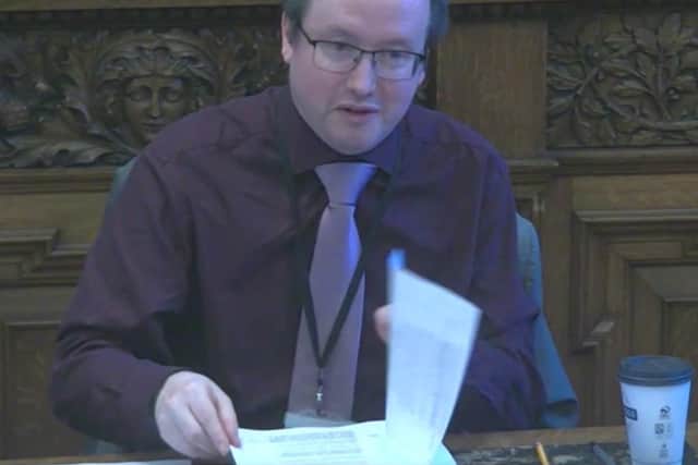 LibDem Cllr Joe Otten rejected a proposal by Green Party members of Sheffield city Council to overturn a decision by an independent panel looking into members' allowances