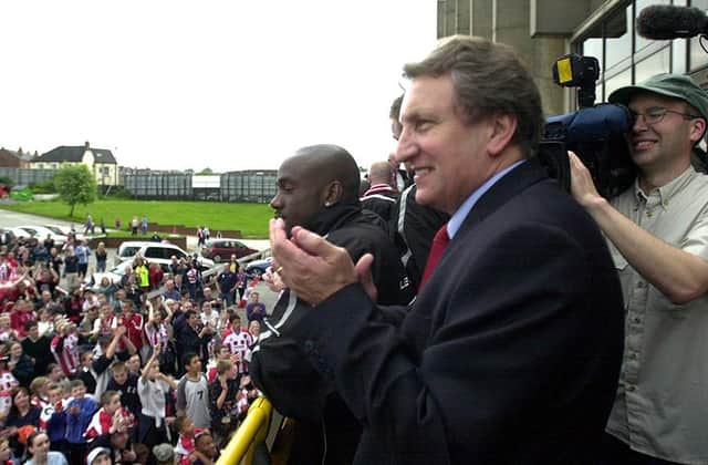 Sheffield United  end of season celebrations - fans gather at Bramall Lane to meet the players, May 27, 2003