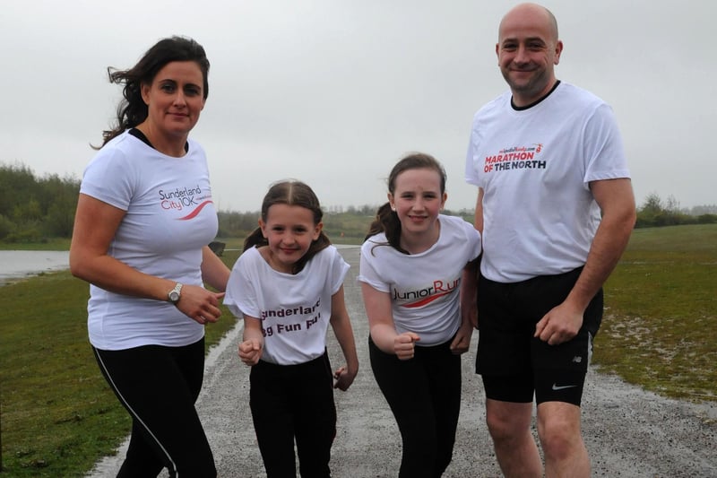 Wonder mum Angela Molloy got the headlines in 2012 when she was doing the Sunderland City 10K. Husband Paul was in the Marathon of the North. Daughter Abbie was joining the Sunderland Big Fun Run and daughter Sophie was in the Echo Junior Run.