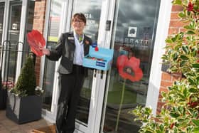 Remembrance Day Poppies in the windows of 11 sales offices at developments across West and South Yorkshire, including Oughtibridge Valley in Sheffield and Momentum in Waverley.