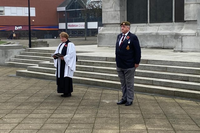 Rev Verity Brown was joined by veterans and council representatives for the service.