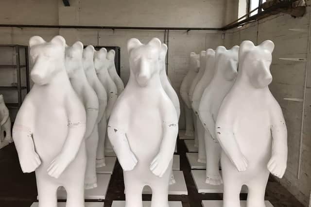 Bears waiting to be painted.