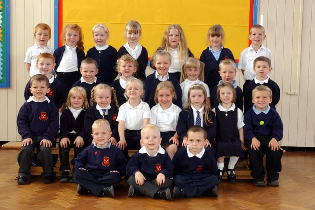 Mrs Hotchkiss and Miss Fell's classes were both in the picture in this view from Ashley Primary School in 2005.