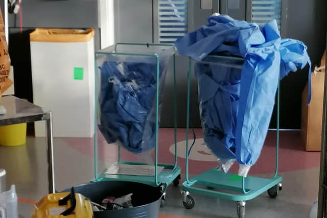 Protective gowns are allegedly being reused at the Royal Hallamshire Hospital in Sheffield.