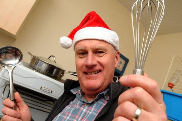 Rob Swan was pictured in 2014 as he helped to provide food from the Christmas Day soup kitchen in Hartlepool.