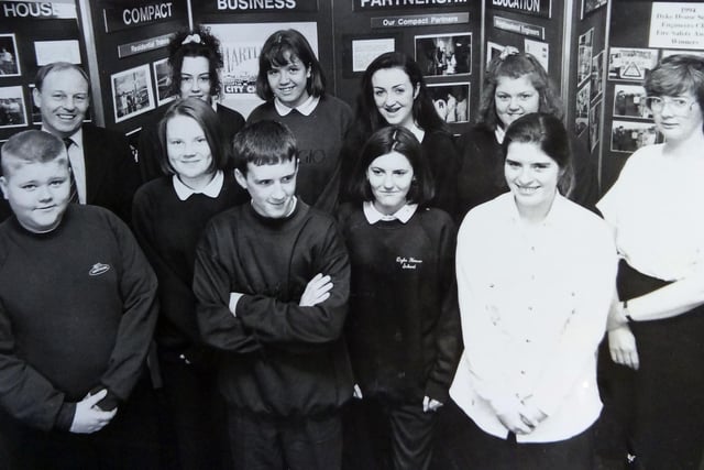 Are you pictured in this 1995 line-up? It shows Dyke House students learning more about industry and the whole world of work.