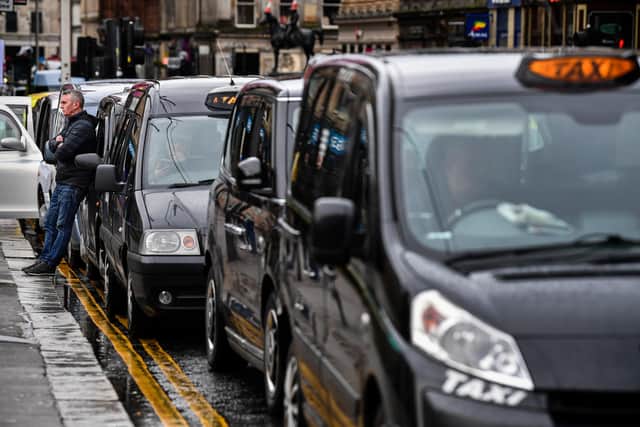 Taxis queue up  (Photo by Jeff J Mitchell/Getty Images)