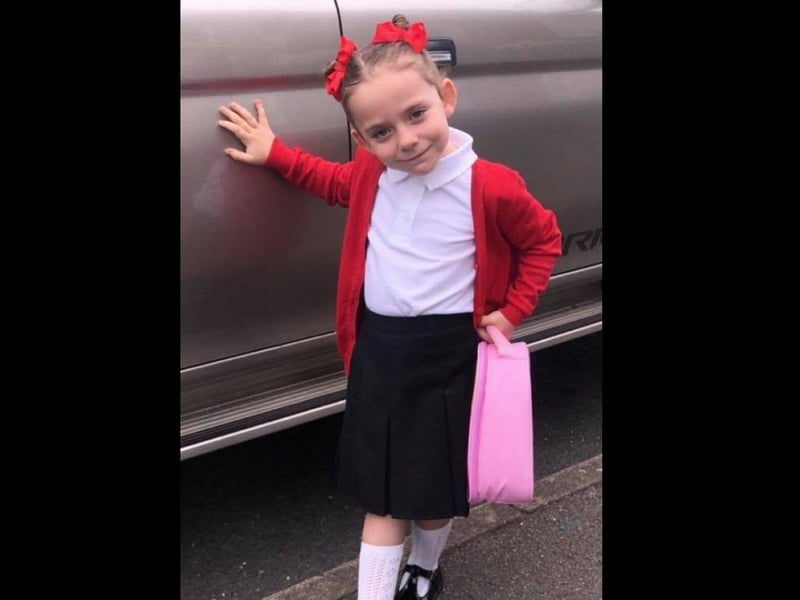 Parents from across the Portsmouth area shared photos as their children returned to school after the summer holiday on Thursday, September 2, 2021. Pictured is Dottie, aged five.